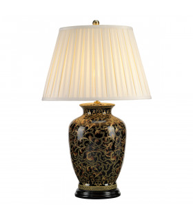 Morris 1 Light Large Table Lamp Black Gold E27-1