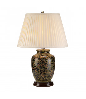 Morris 1 Light Small Table Lamp Black Gold E27-1