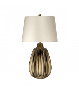 Newham 1 Light Small Table Lamp Bronze Ceramic  Pearl shade E27-1