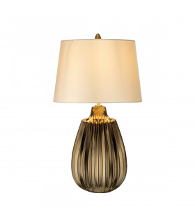 Newham 1 Light Small Table Lamp Bronze Ceramic  Pearl shade E27-2
