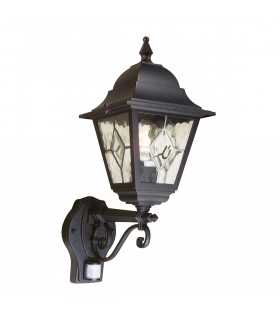 Norfolk 1 Light Outdoor Motion Sensor Lantern Light Black IP43 E27-1