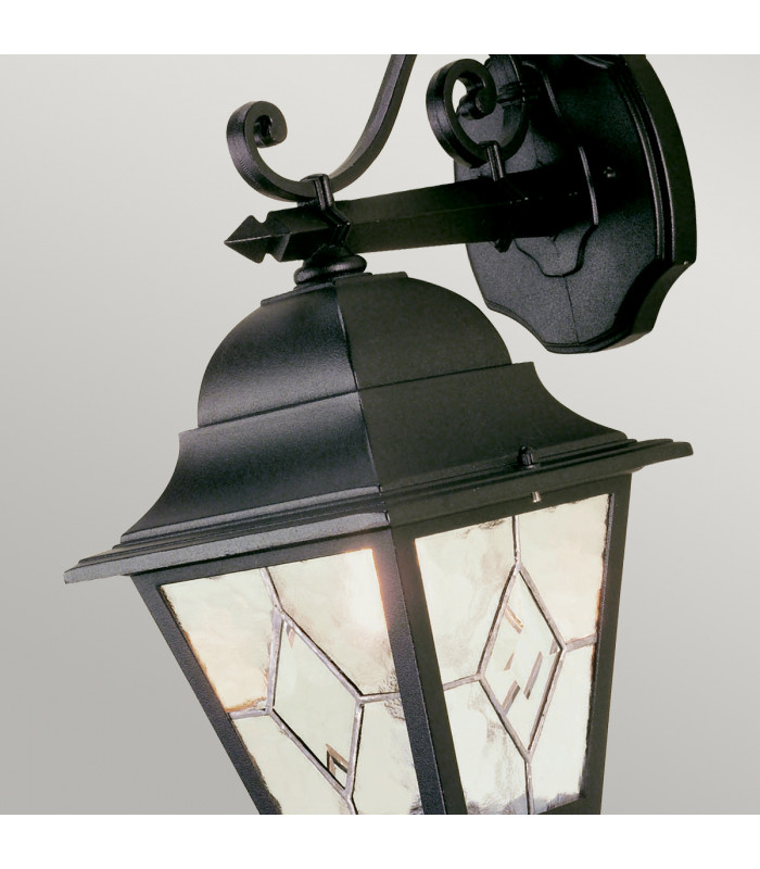 Norfolk 1 Light Outdoor Wall Lantern Light Black IP43 E27-4