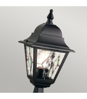 Norfolk 1 Light Outdoor Pedestal Lantern Black IP43 E27-2