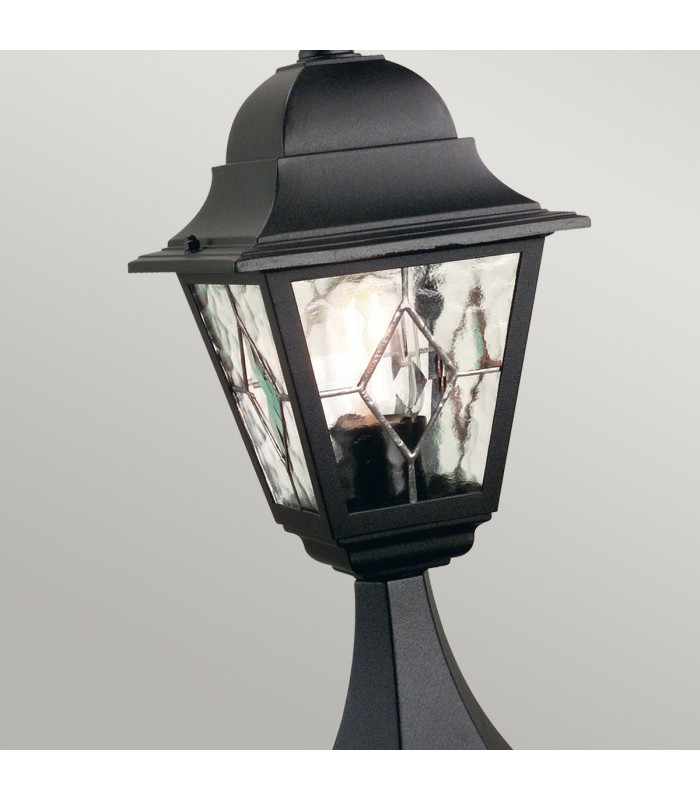 Norfolk 1 Light Outdoor Pedestal Lantern Black IP43 E27-4