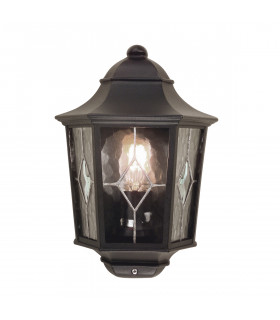 Norfolk 1 Light Outdoor Wall Half Lantern Light Black IP44 E27-1