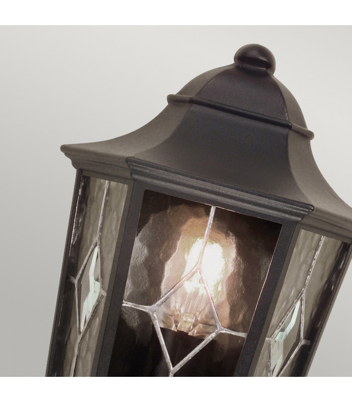 Norfolk 1 Light Outdoor Wall Half Lantern Light Black IP44 E27-2