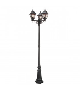 Norfolk 3 Light Outdoor Lamp Post Black IP43 E27-1