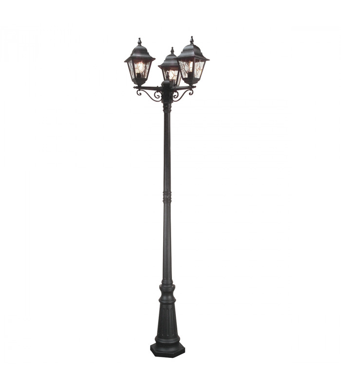 Norfolk 3 Light Outdoor Lamp Post Black IP43 E27-1