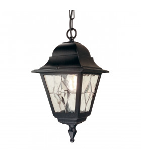 Norfolk 1 Light Outdoor Ceiling Chain Lantern Black IP43 E27-1