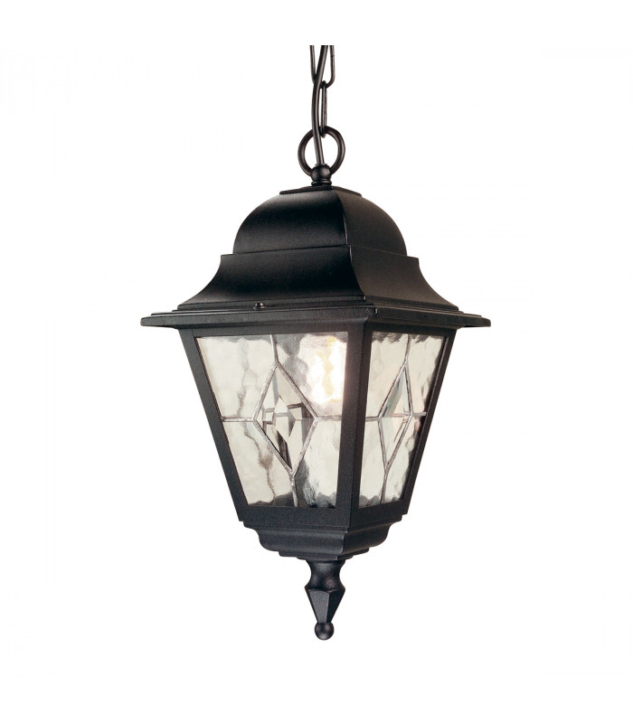 Norfolk 1 Light Outdoor Ceiling Chain Lantern Black IP43 E27-1