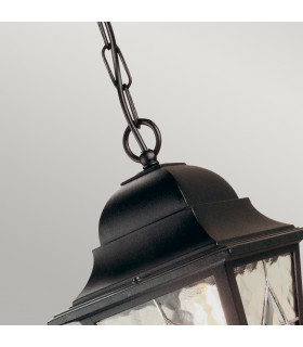 Norfolk 1 Light Outdoor Ceiling Chain Lantern Black IP43 E27-2