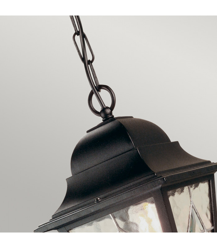 Norfolk 1 Light Outdoor Ceiling Chain Lantern Black IP43 E27-2
