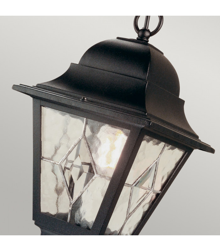 Norfolk 1 Light Outdoor Ceiling Chain Lantern Black IP43 E27-3