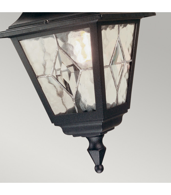 Norfolk 1 Light Outdoor Ceiling Chain Lantern Black IP43 E27-4