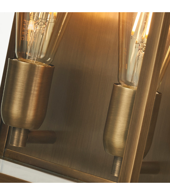 Old Bailey 2 Light Large Outdoor Wall Lantern Brass IP44 E27-3