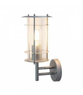 Ordrup 1 Light Outdoor Wall Lantern Light Silver IP44 E27