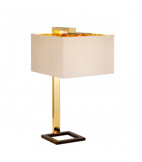Plein 1 Light Table Lamp - Dark Brown  Polished Gold Finish E27-1