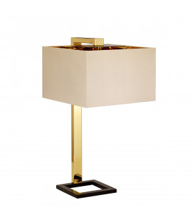 Plein 1 Light Table Lamp - Dark Brown  Polished Gold Finish E27-2