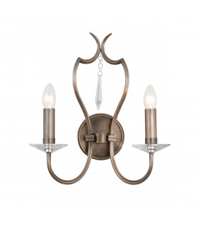 Pimlico 2 Light Indoor Candle Wall Light Dark Bronze E14