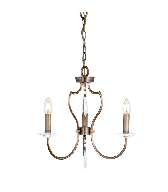 Pimlico Chandelier 3 Light Dark Bronze Finish E14