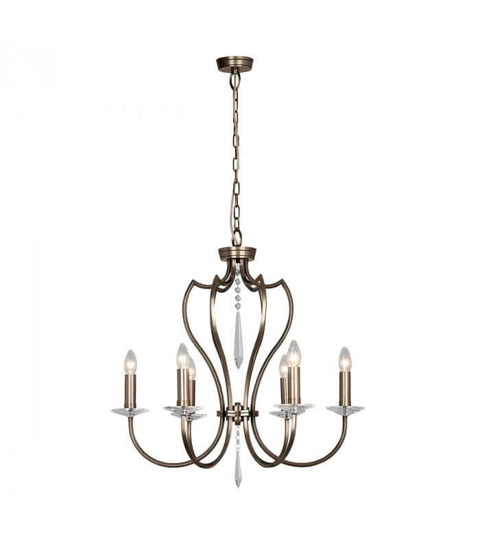 Pimlico 6 Light Chandelier Dark Bronze Finish E14-1