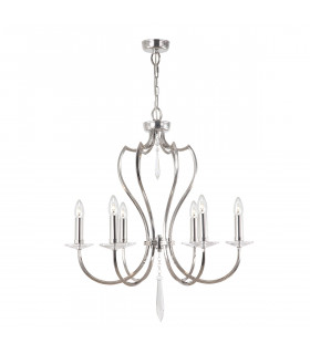 Pimlico 6 Light Chandelier Polished Nickel Finish E14