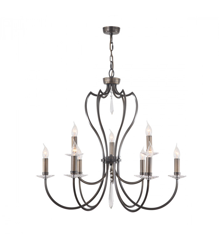 Pimlico 9 Light Chandelier Dark Bronze Finish E14