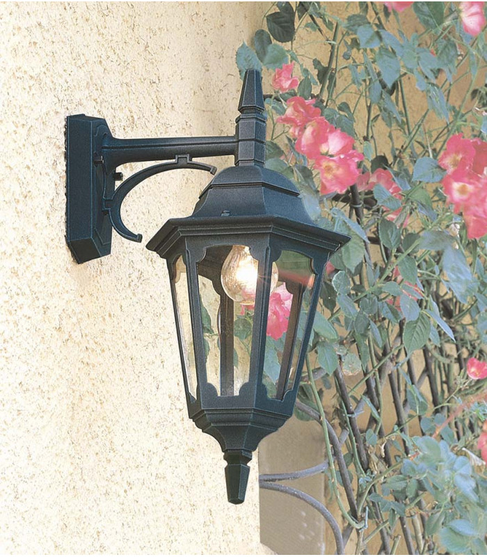 Parish 1 Light Outdoor Wall Lantern Light Black IP44 E27-4