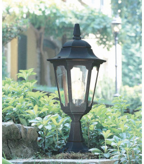 Parish 1 Light Outdoor Pedestal Lantern Black IP44 E27-2