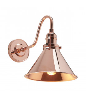 Provence 1 Light Indoor Dome Wall Lamp Polished Copper E27-1