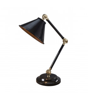 Provence Element 1 Light Table Lamp Black Polished Brass E27-1
