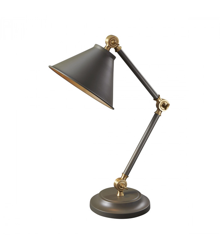 Provence Element 1 Light Table Lamp Grey Aged Brass E27-1
