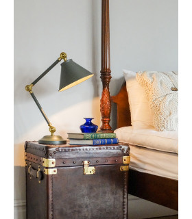 Provence Element 1 Light Table Lamp Grey Aged Brass E27-2