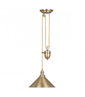 Provence 1 Light Dome Ceiling Pendant Aged Brass E27-1