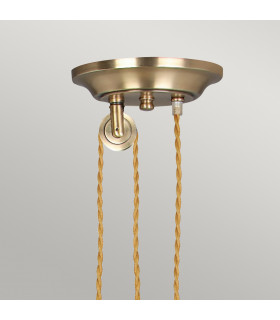 Provence 1 Light Dome Ceiling Pendant Aged Brass E27-2