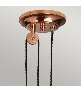 Provence 1 Light Rise & Fall Dome Ceiling Pendant Polished Copper E27-2