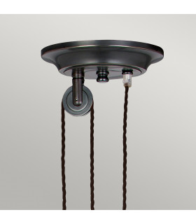 Provence 1 Light Dome Ceiling Pendant Old Bronze E27-2