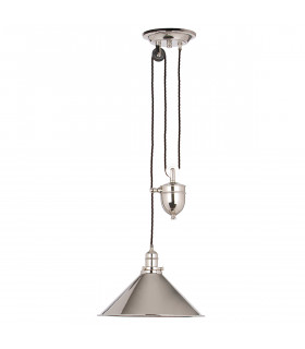 Provence 1 Light Dome Ceiling Pendant Polished Nickel E27-1