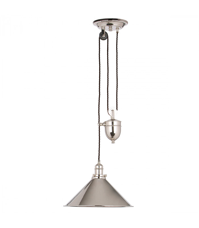 Provence 1 Light Dome Ceiling Pendant Polished Nickel E27-1