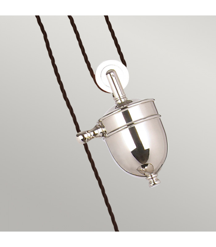 Provence 1 Light Dome Ceiling Pendant Polished Nickel E27-4