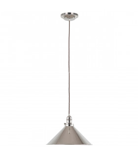 Provence 1 Light Dome Ceiling Pendant Polished Nickel E27-1