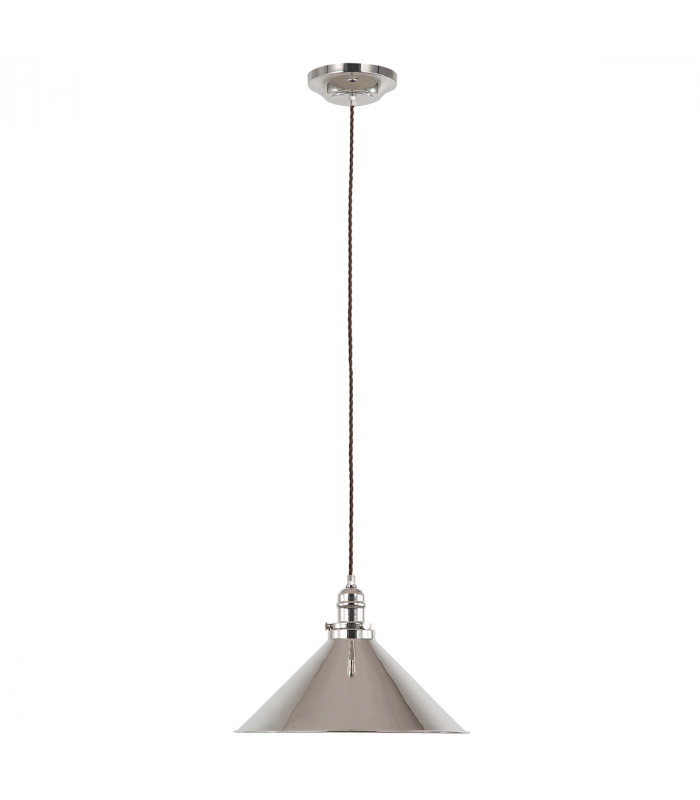 Provence 1 Light Dome Ceiling Pendant Polished Nickel E27-1