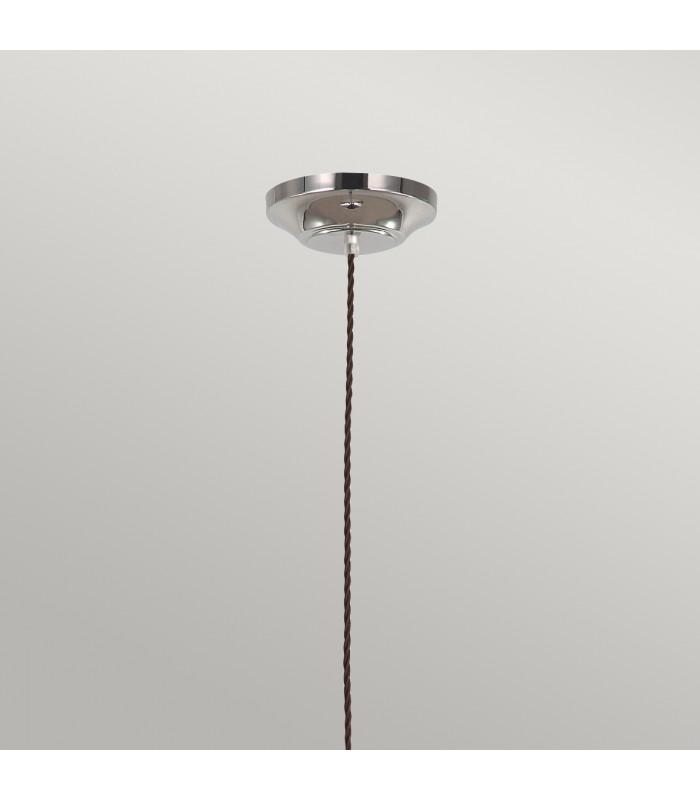 Provence 1 Light Dome Ceiling Pendant Polished Nickel E27-2
