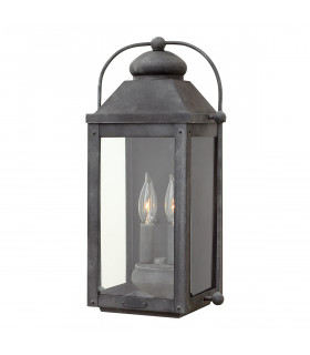 Hinkley Anchorage Outdoor 2 Light Wall Lantern Aged Zinc IP44-1