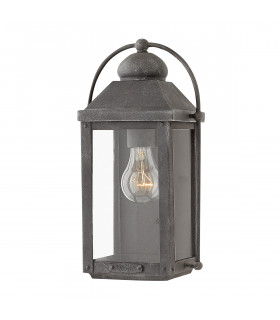 Hinkley Anchorage Outdoor 1 Light Wall Lantern Aged Zinc IP44-1