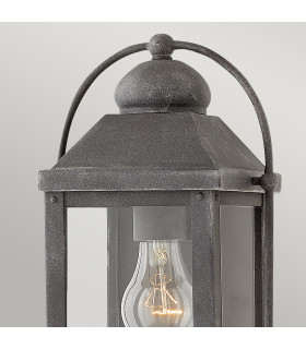 Hinkley Anchorage Outdoor 1 Light Wall Lantern Aged Zinc IP44-2