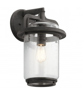 Kichler Andover Outdoor 1 Light Wall Lantern Weathered Zinc IP44-1