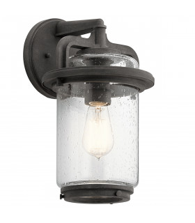 Kichler Andover Outdoor 1 Light Wall Lantern Weathered Zinc IP44-1