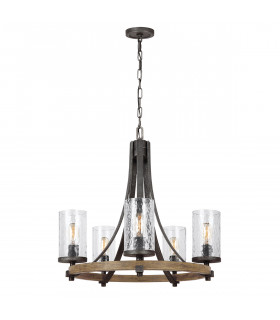 Feiss Angelo 5 Light Chandelier Weathered Oak-1