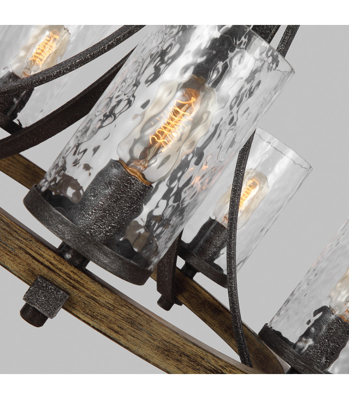 Feiss Angelo 5 Light Chandelier Weathered Oak-2